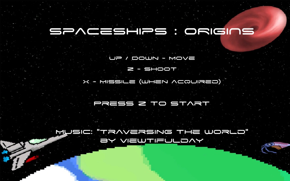 Main menu screen