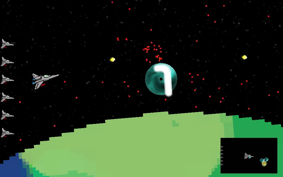 Player traversing first planet