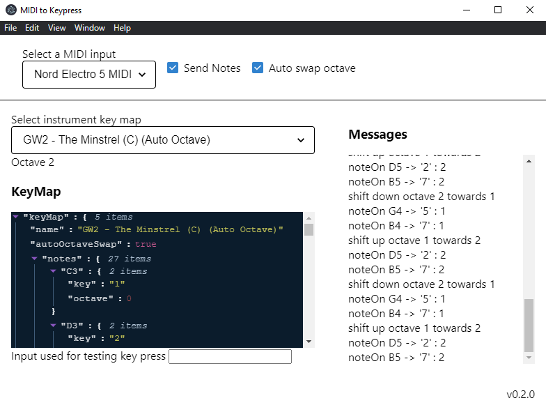 MIDI to game instruments application